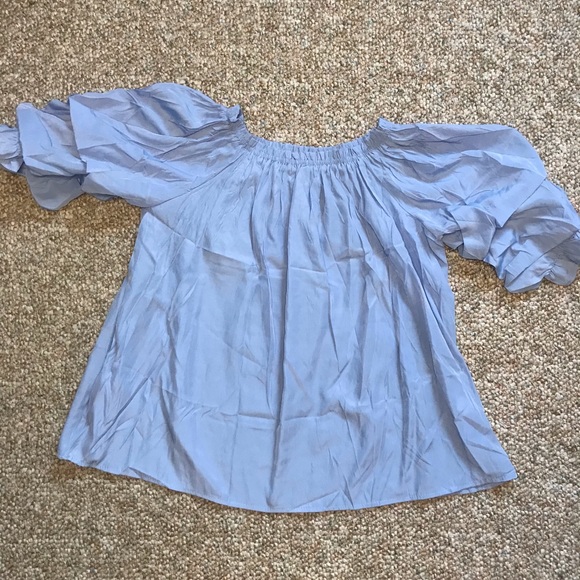 Zaful light blue off the shoulder top - Picture 1 of 3